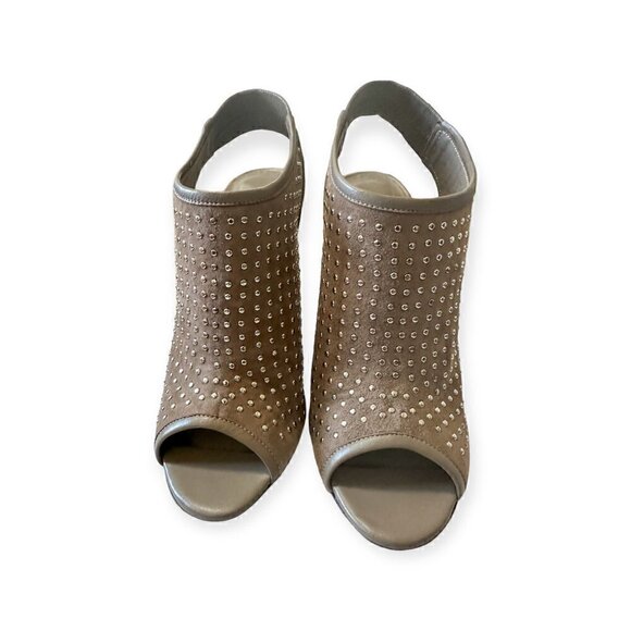 Jenni Kayne Gauntlet Studded Suede Slingback Sandals, Taupe, Size 38EU, New in B - Picture 8 of 15